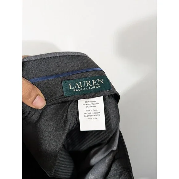 NWT LAUREN Ralph Lauren Pants Men 36x32 Gray Classic Fit Ultraflex Performance - Picture 8 of 9